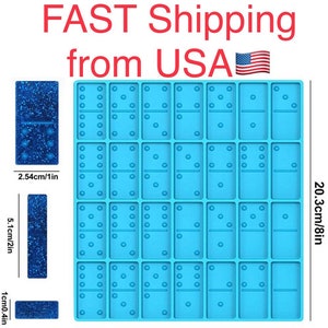 Silicone Domino Mold, full set colored dots up to double 6, DIY Dominoes, Custom Dominoes, Resin Epoxy Silicone Mold