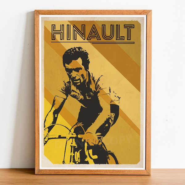 Affiche impression d'art cycliste Bernard Hinault, poster cyclisme, cadeau cyclisme, art mural cyclisme, impression cyclisme, impression d'art cyclisme