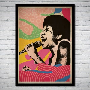 Aretha Franklin Soul Funk Music Art Print Poster