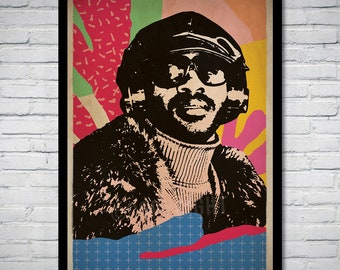 Stevie Wonder Soul Funk Music Art Print Poster