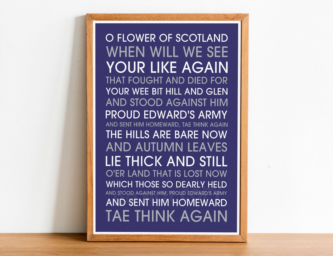 Scotland Rugby Song Lyrics Art Print Poster Scotland Rugby Etsy UK