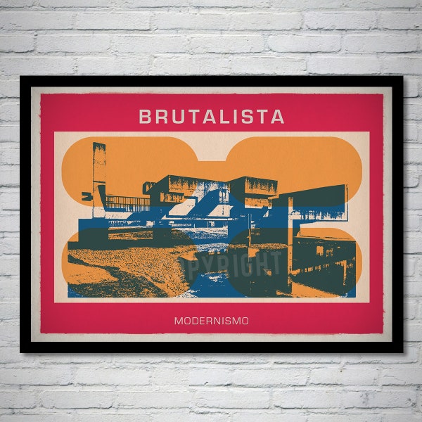 Brutalist Architecture 08 Art Print Poster Apollo Pavilion Peterlee