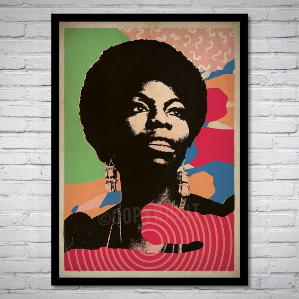 Affiche imprimée Nina Simone, musique jazz