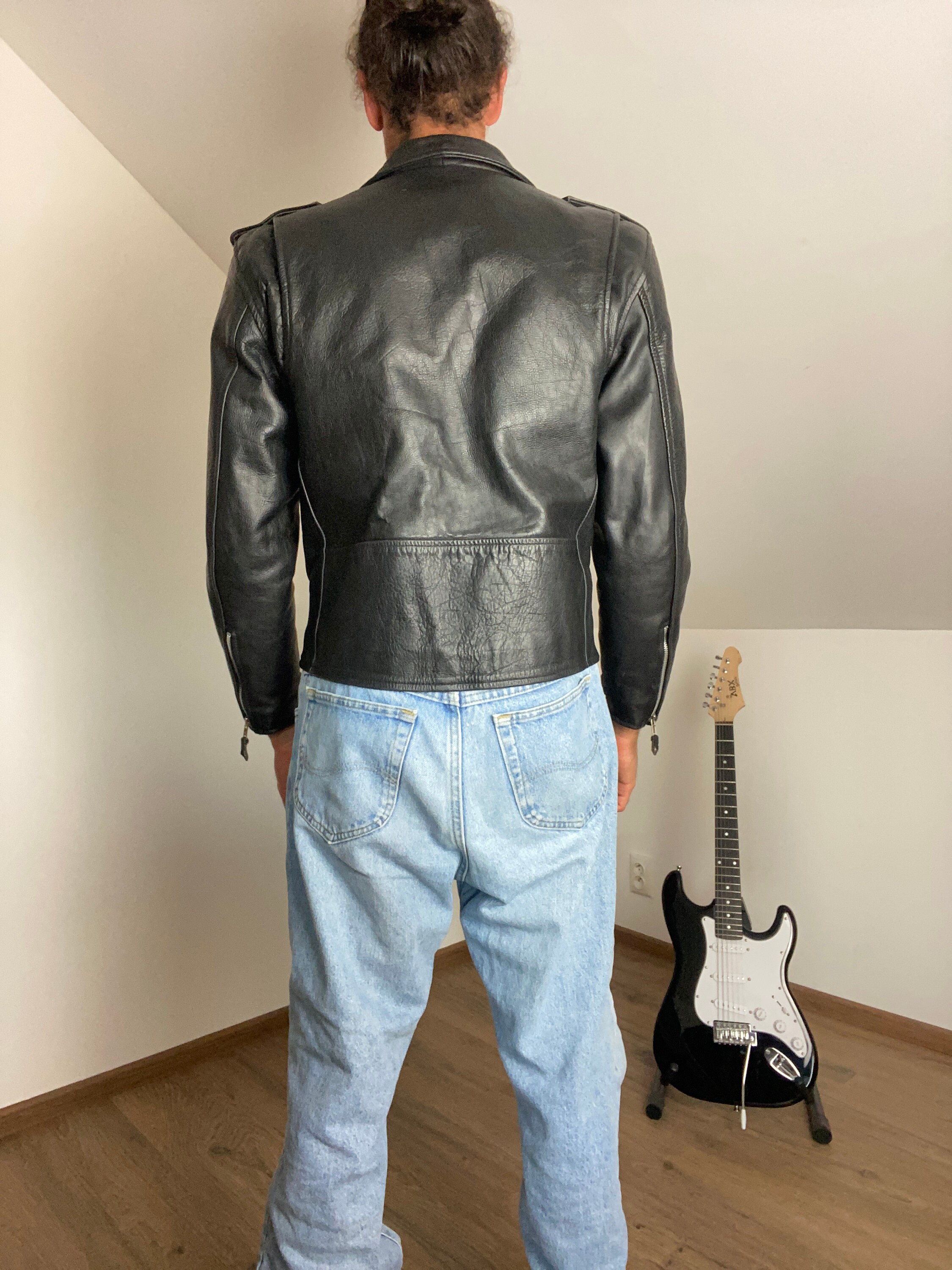 Punk Leather Biker Jacket - Etsy