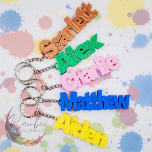 Personalized Keychain Custom Name 3D Printed, Personalized Keyring, B…