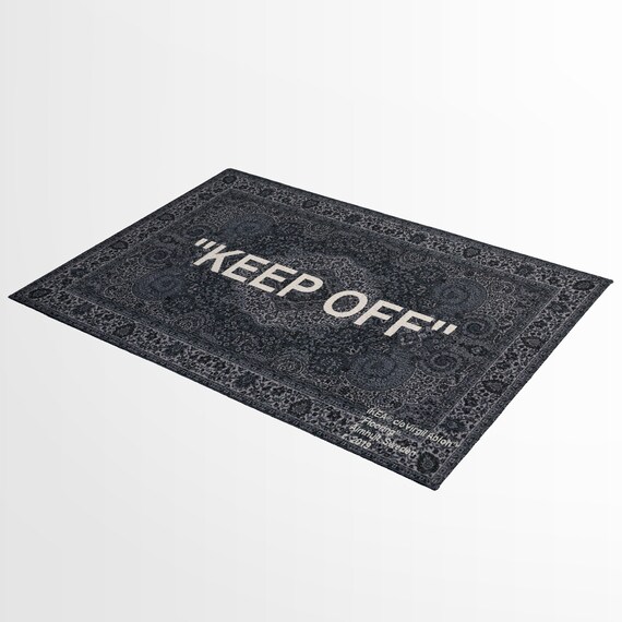 Area Rug "Keep Off" Off White Style Virgil Abloh Office, Bedroom