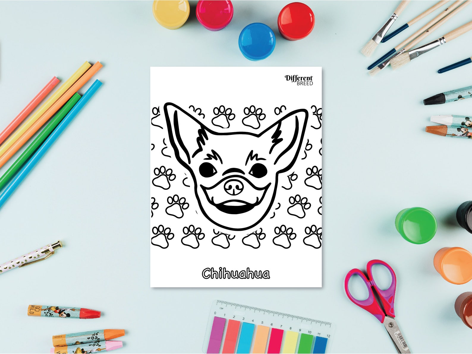 Printable Coloring Page Coloring Page Dog Coloring Page - Etsy