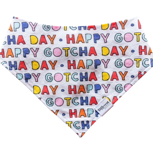 Dog Gotcha Day Bandana, Adoption day celebration, dog bandana, new dog owner gift idea, adoption gift, dogs first bandana, new dog mom gift