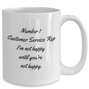 Customer Service Mug, Funny Coffee Cup, Customer Services Representative, For Work Colleague, For Coworker, Number 1 Customer Service Rep