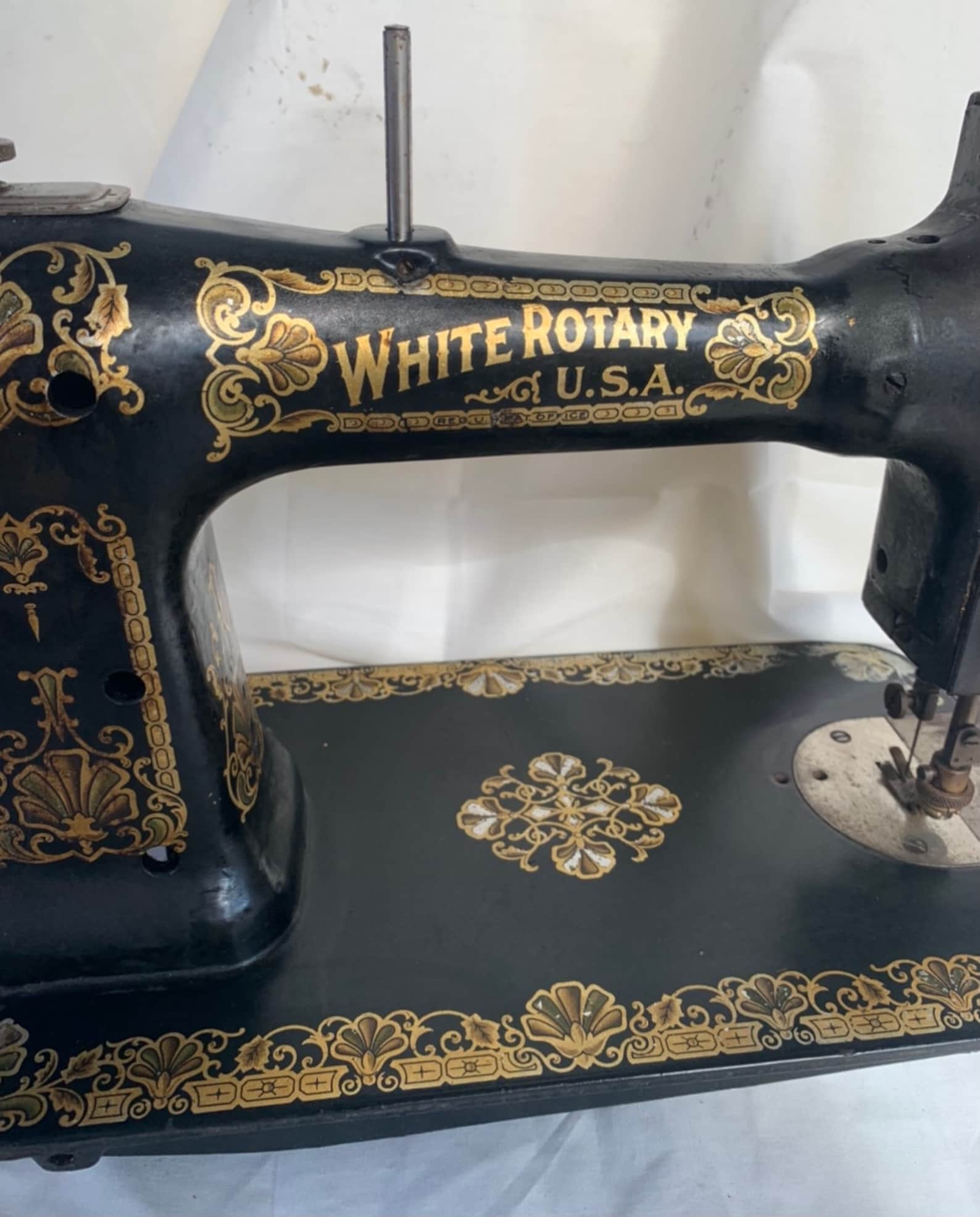 Vintage White Rotary Sewing Machine Antique 1904 1914 Etsy