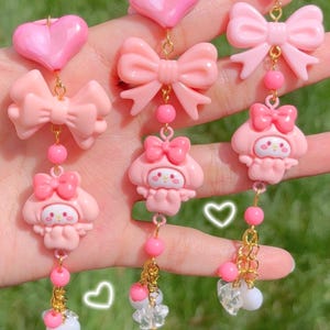 MY MELODY PINK long keychains with bows 3 styles