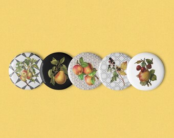Vintage Fruit Buttons Pins