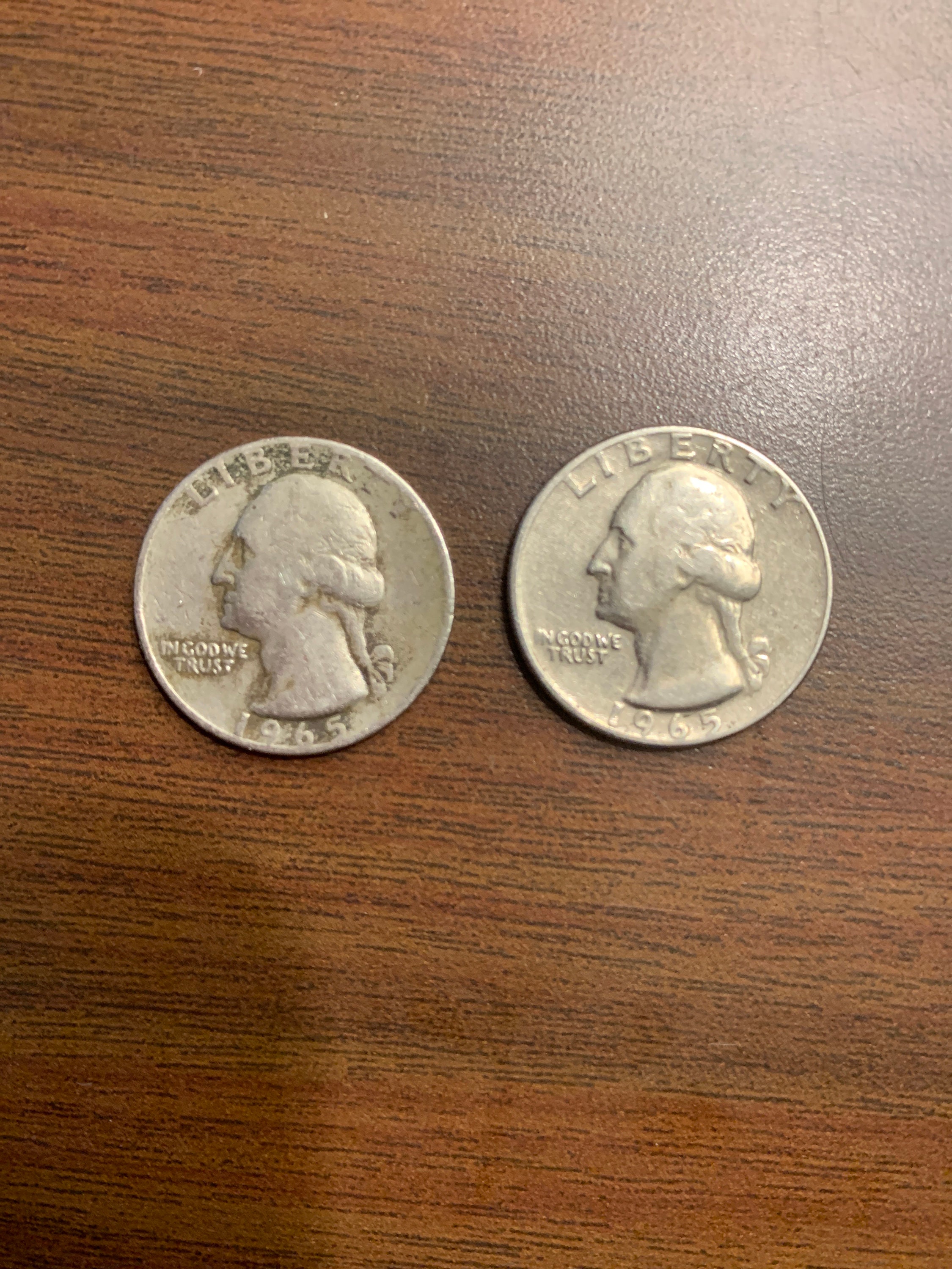 2 Rare 1965 Quarters with no mint marks. Etsy