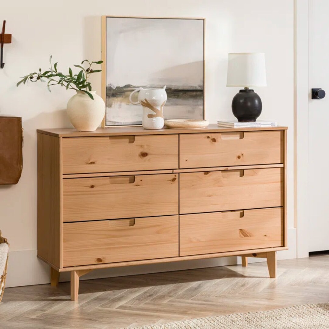 Modern 6 Drawer Dresser Tall Chest of Drawers With Storage Etsy