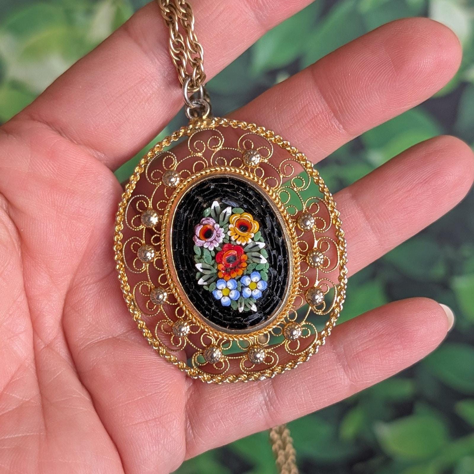 Italian micro mosaic jewelry - Etsy 日本