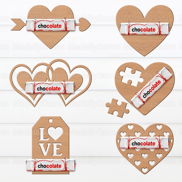 Lindos porta chocolates de San Valentín SVG, porta caramelos dulces SVG, corazón de San Valentín Svg, amor, Cricut, silueta, Glowforge Svg, archivo cortado con láser
