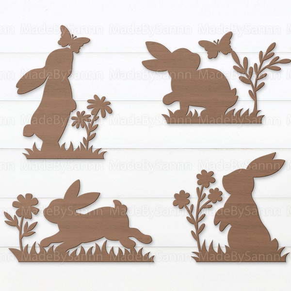 Stehende Hasen SVG, Osterdekoration, Osterhasen SVG, Hasen Regal Sitter SVG, Frühlingsdekor, Glowforge SVG, Laser Cut Datei, Datei für Cricut