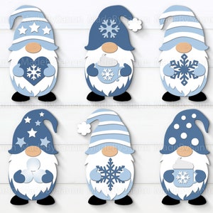 Winter Gnome Bundle SVG, Décor d’hiver, Ornements de Gnome d’hiver Svg, Signe Gnomes, Flocon de neige Svg, Découpe laser, Glowforge Svg, Fichiers pour CriCut