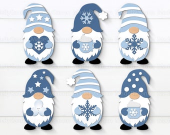 Winter Gnome Bundle SVG, Winter Decor, Winter Gnome Ornaments Svg, Gnomes Sign, Snowflake Svg, Laser Cut, Glowforge Svg, Files for CriCut