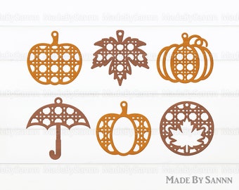 Autumn Earrings SVG, Rattan Cane Pumpkin SVG, Fall Decor Svg, Pumpkin Rattan SVG, Rattan Leaf Svg, Glowforge Svg, Laser Files