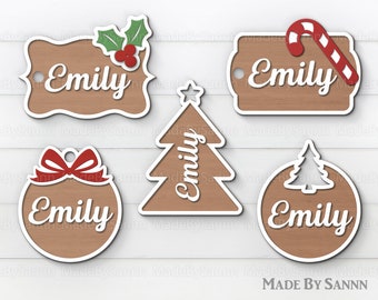 Christmas Tags Svg,  Christmas Ornaments Svg, Gift Tags Svg, Laser Cut Svg, Christmas Glowforge Svg, Christmas Bauble Svg, Files For Cricut