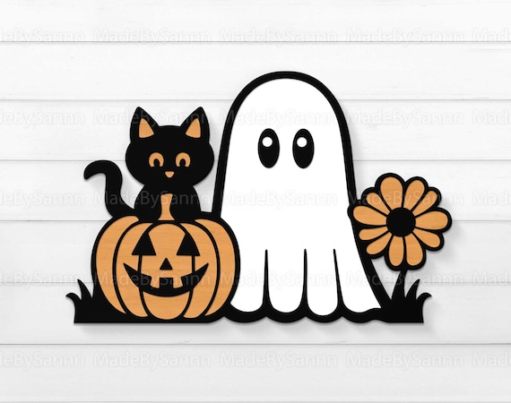 Puocaon Halloween-Transferpapier Für Polymerton – 18 Blätter Mit Kürbis, Geist & Schwarzer Katze