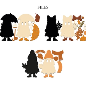 Paquete de SVG de fantasmas otoñales adorables, SVG de decoración otoñal, SVG de fantasmas de otoño, SVG de decoración otoñal, SVG de calabaza especiada, corte láser, SVG Glowforge, archivo CNC Xtool imagen 4