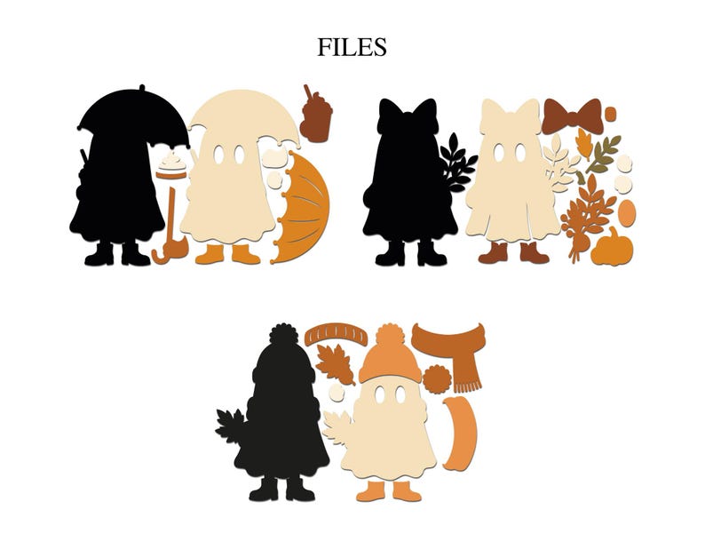Paquete de SVG de fantasmas otoñales adorables, SVG de decoración otoñal, SVG de fantasmas de otoño, SVG de decoración otoñal, SVG de calabaza especiada, corte láser, SVG Glowforge, archivo CNC Xtool imagen 4