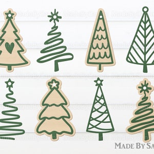 Christmas Tree Bundle Svg, Doodle Tree Svg, Christmas Decor Svg, Laser cut, Christmas Tree Decoration, Holiday Decor,, Boho Christmas Decor