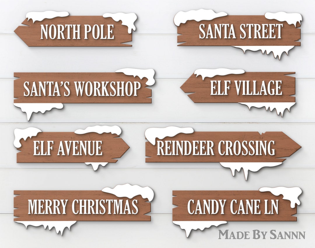 Christmas Street Signs Svg, Christmas Sign Svg, Christmas Decor Svg
