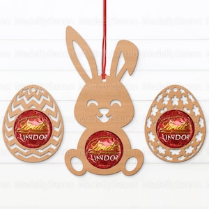 Easter Bunny Chocolate SVG, Bunny Chocolate Holder SVG, Easter Svg, Holder Cricut Silhouette, Glowforge Svg, Laser Cut File, dxf, ai, svg