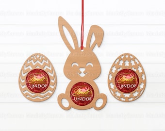 Easter Bunny Chocolate SVG, Bunny Chocolate Holder SVG, Easter Svg, Holder Cricut Silhouette, Glowforge Svg, Laser Cut File, dxf, ai, svg
