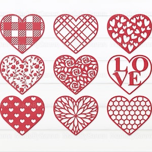 Hearts Svg, Heart Cutting Templates Svg, Vector Hearts Svg, Valentines Decor, Valentines Laser cut, Love Svg, Pattern Hearts, Glowforge Svg