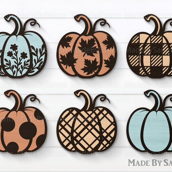 Fall Pumpkins Bundle svg, Pumpkin Laser Cut Files, Boho Halloween svg, Patterned Fall Cut Files, Pumpkins Decor svg, Autumn Glowforge svg