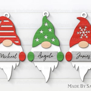 Ornamento di Natale Gnome SVG, Gnomi di Natale Svg, Natale Svg, Gnome SVG, Glowforge Svg, File per CriCut Silhouette, Taglio laser, eps, dxf