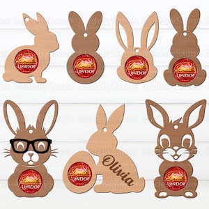 Ostern Schokoladenhalter SVG, Halter Cricut Silhouette, Glowforge Svg, Laser Cut Datei, Hase Schokoladenhalter Svg, Osterei, Osterdekoration