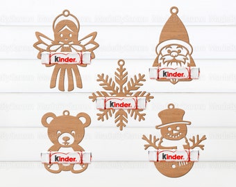 Christmas Chocolate Holders SVG, Cute Christmas Candy Holder SVG, Christmas Ornaments Svg, Cricut, Silhouette, Glowforge Svg, Laser Cut File