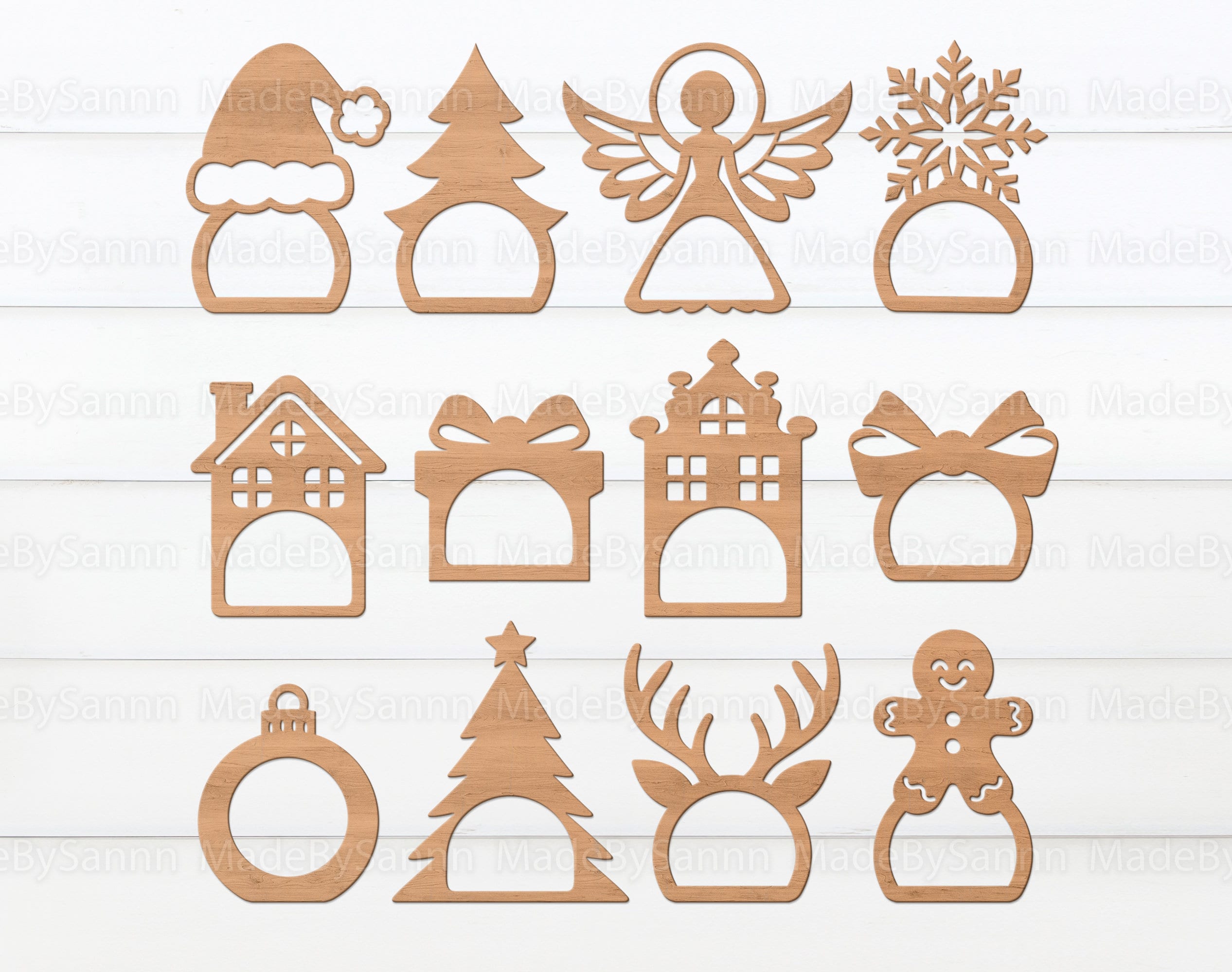 Set De 6 Ronds De Serviette Père Noël – Bois Artisanal Russe, Décoration Noël