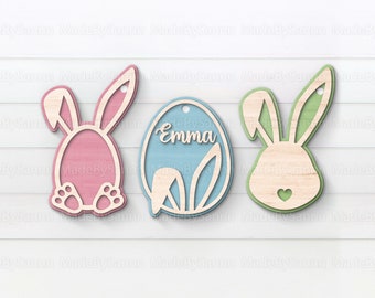 Easter Basket Tags svg, Easter Name Tags, Easter Basket Tags Bundle svg, Bunny Tags svg, Easter Hanger svg, Bunny Egg Tag svg dxf eps png