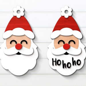 Ornement du Père Noël SVG, Ornement de Noël Laser SVG, Conception de Noël, Père Noël SVG, Fichier découpé au laser, Chat SVG, Fichiers Glowforge
