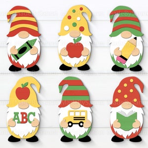 Schole Gnome Bundle SVG, Back to School Gnomes Svg, Teacher Gnome Ornaments Svg, Teacher Svg, Laser Cut, Glowforge Svg, Files for CriCut