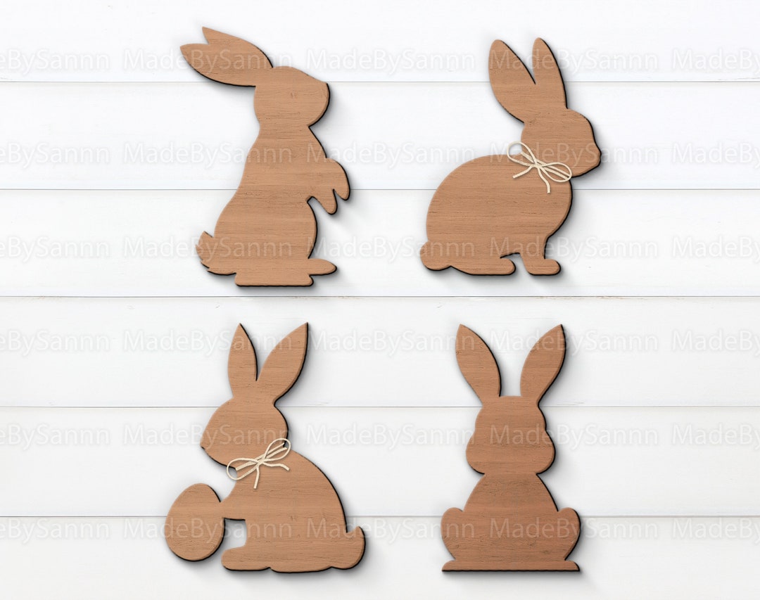 Easter Bunnies SVG, Easter Decor, Easter Rabbits Svg, Wood Bunnies Svg ...