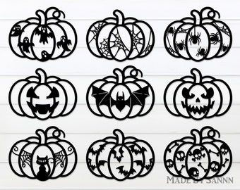 Halloween Pumpkin Bundle Svg, Scary Pumpkins svg, Halloween Decor svg, Pumpkin Laser Cut Files, Halloween svg, Glowforge Pumpkin File dxf