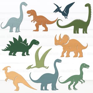 Pacchetto SVG dinosauri, Silhouette dinosauri SVG, Pacchetto SVG dinosauri dettagliato, File tagliato al laser, T-rex svg, Dino svg, Glowforge SVG, File digitale