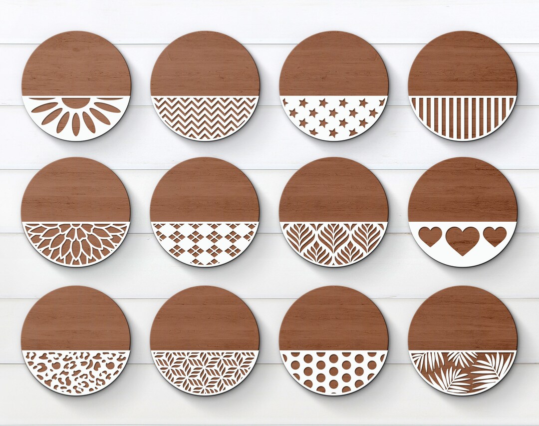 Patterned Door Hanger Svg, Round SVG Pattern, Door Hanger Bundle Svg ...