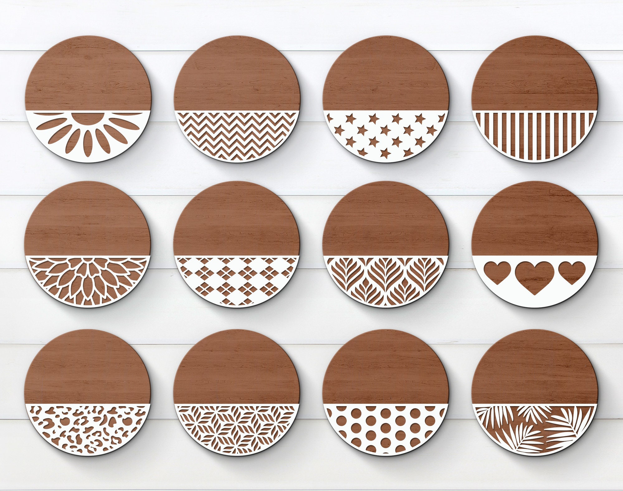 Patterned Door Hanger Svg, Round SVG Pattern, Door Hanger Bundle Svg ...