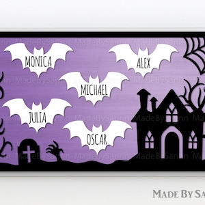 Halloween Bats Family Sign SVG, Cute Bats Svg, Halloween Sign svg, Bat svg, Halloween Laser Cut Files, Halloween svg, Glowforge Svg