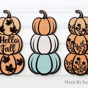 Hello Fall Pumpkins Svg Bundle, Fall Gowforge Svg, Autumn Svg, Fall Decor, Halloween Svg, Stacking Pumpkins, Pumpkin Svg, eps, dxf, ai