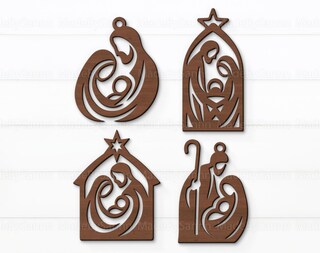 Presepe Di Natale In Ceramica – Statuetta Sagoma Sacra Famiglia – Ornamento Religioso Per Albero – Regalo Cristiano