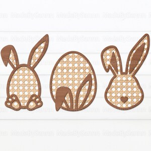 Etiqueta de Pascua Rattan Cane Set SVG, Conejito de Pascua SVG, Orejas de Conejito SVG, Mimbre de Rattan de Pascua, Huevo de Pascua Svg, Glowforge Svg, Archivos para Cricut